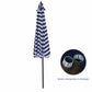 9' Aluminum Outdoor Flap Patio World Market Umbrella with Push Button Tilt and Crank, Blue & White Stripe Yeah Depot Doba